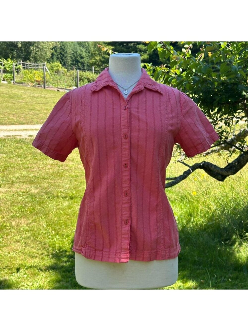 pink 2000's button up blouse
